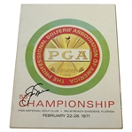 Jack Nicklaus Signed 1971 PGA Championship at PGA National Program JSA ALOA