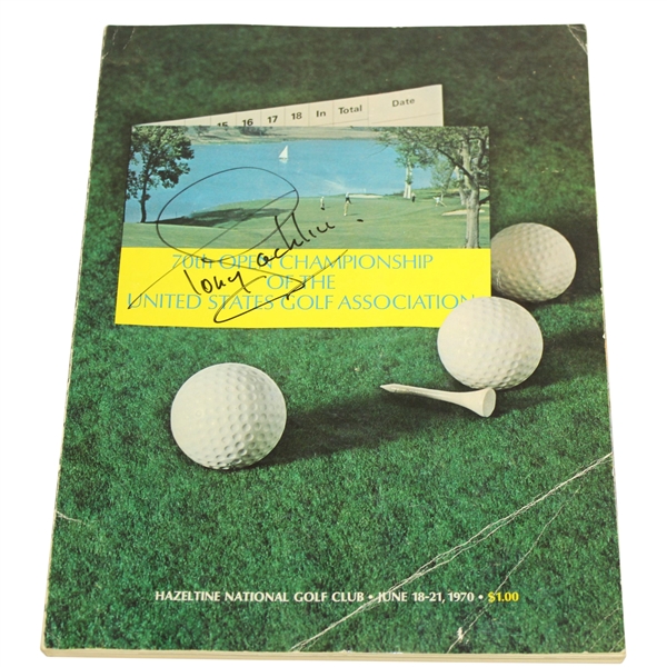 Tony Jacklin Signed 1970 US Open Championship at Hazeltine National GC Program JSA ALOA