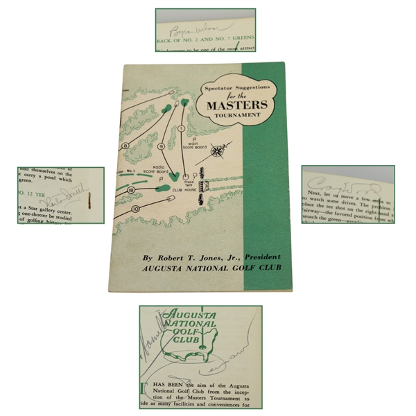 1953 Masters Tournament Spec Guide Signed by Demaret, Wood, Smith, & Nelson JSA ALOA