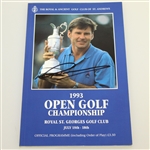 Greg Norman Signed 1993 OPEN Championship Program with Two Pairing Sheets JSA ALOA
