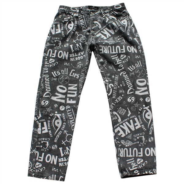 Don Cherrys Personal Denim Black & White Destroy Jeans