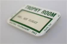 1962 Masters Tournament Trophy Room Badge - Arnold Palmer Winner