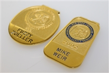 Fuzzy Zoeller (2001) & Mike Weir (2002) Bob Hope Chrysler Classic Contestant Badges