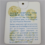 1983 Masters Tournament Badge #07742 - Seve Ballesteros Winner