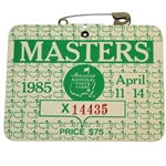 1985 Masters Tournament Badge #X14435 - Bernhard Langer Winner