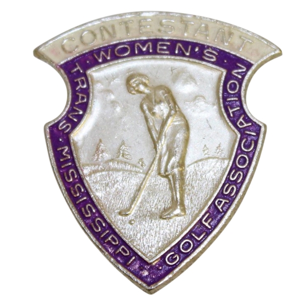 Vintage Trans-Mississippi Golf Association Womens Contestant Shield Badge