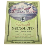 1934 US Open Championship at Merion Cricket Club Program - Olin Dutra Winner