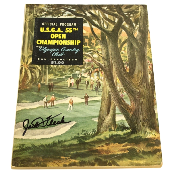 Jack Fleck Signed 1955 US Open Championship at Olympic Club Official Program JSA ALOA