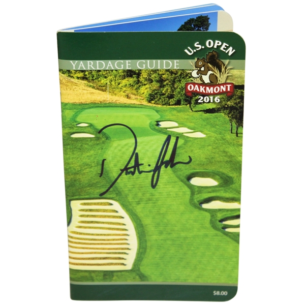 Dustin Johnson Signed 2016 US Open at Oakmont Yardage Guide JSA #T76566