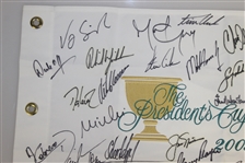2005 President's Cup Flag Signed by Both Teams - Woods, Nicklaus, Mickelson, others JSA ALOA