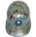 Multi-Signed Vintage Cleveland Open Blue Hard Hat - Nicklaus, Palmer, Bolt, others JSA ALOA
