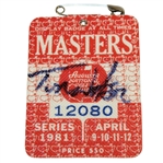 Tom Watson Signed 1981 Masters Series Badge #12080 PSA/DNA #I57731
