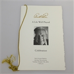 Arnold Palmer Memorial 'A Life Well Played' Funeral Service Program with Original String