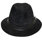 Three Don Cherry Personal Kangol Leather Suede Black Golf Hats - Suede, Logo Side, & Logo Front
