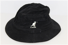Three Don Cherry Personal Kangol Leather Suede Black Golf Hats - Suede, Logo Side, & Logo Front