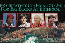 Payne Stewart, Arnold Palmer, Couples, & Azinger Signed Skins Game Poster JSA ALOA