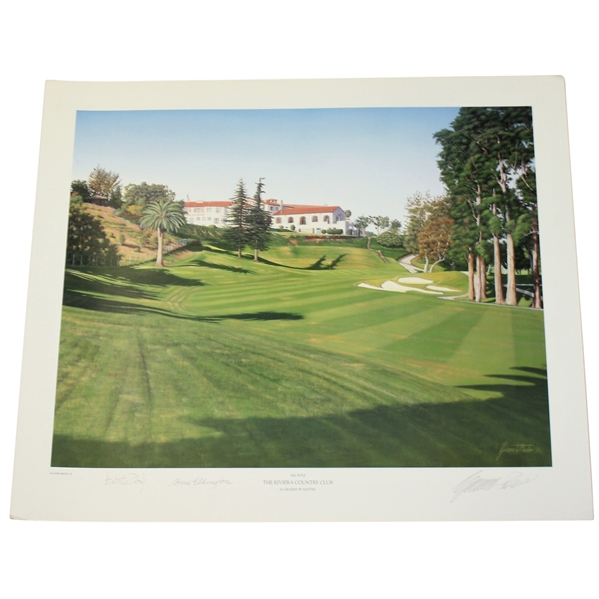 Steve Elkington Signed Riviera Country Club Artist Proof - Also Signed by Artist Baxter JSA ALOA
