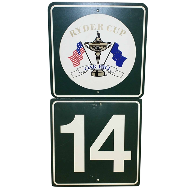 Ryder Cup 14th Hole Crossing Signs from Oak Hill
