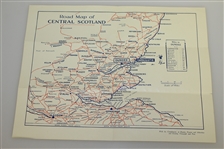 1937 British Open Golf Championship Plan in Colour of Carnoustie Course Pamphlet