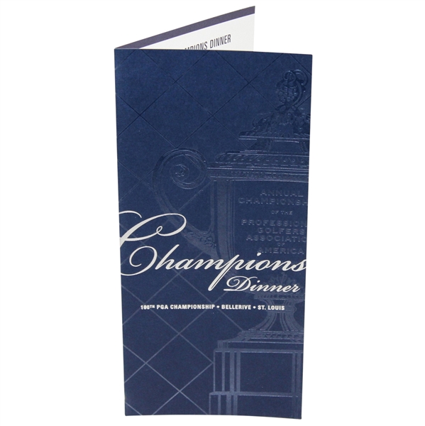2018 PGA Champions Dinner Menu - 100th PGA Championship - Bellerive