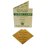 Walter Hagen Signed Exhibition Ticket with Ottawa Park Scorecard with Stymie JSA ALOA