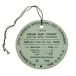 Vic Ghezzi Signed 1939 Fifth Inverness Inv. Golf Tournament 4 Day Ticket JSA ALOA