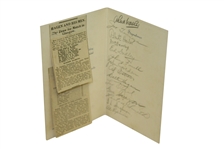 1929 Ryder Cup Teams Signed Luncheon Menu - Whitecraigs Golf Course - Hagen, Smith, others JSA ALOA