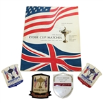 Teams Signed 1971 Ryder Cup Program with Four Badges/Crests/Shields JSA ALOA