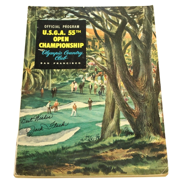 Jack Fleck Signed 1955 US Open at Olympic CC Official Program JSA ALOA