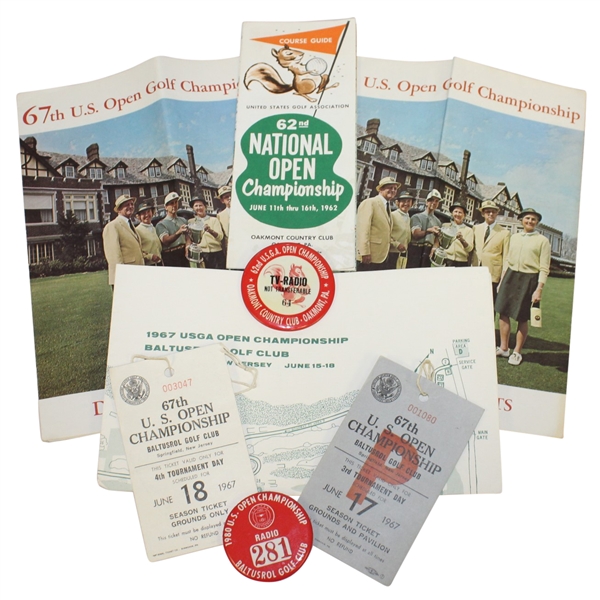 Nicklaus Major Victories Badges, Tickets, Pairing Sheets, and more - US Open