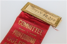 1932 PGA Championship at The Keller Course Committee Badge - Tom Vardon