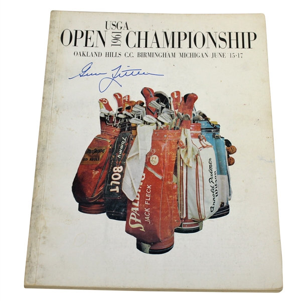 Gene Littler Signed 1961 US Open at Oakland Hills CC Program JSA ALOA