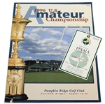 1996 US Amateur Championship at Pumpkin Ridge GC Program & Sunday Ticket - Woods Win