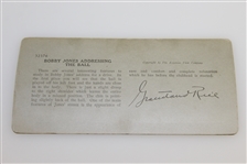 Bobby Jones 1920's Keystone View Company Stereo View Card