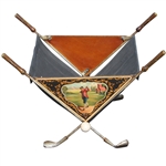Classic Golf Themed Painted Golf Ball/Magazine Basket/Holder - Crossed Clubs