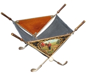 Classic Golf Themed Painted Golf Ball/Magazine Basket/Holder - Crossed Clubs