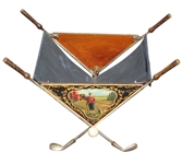 Classic Golf Themed Painted Golf Ball/Magazine Basket/Holder - Crossed Clubs