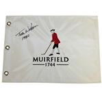 Tom Watson Signed Muirfield 1744 Embroidered Flag with 1980 Notation JSA ALOA