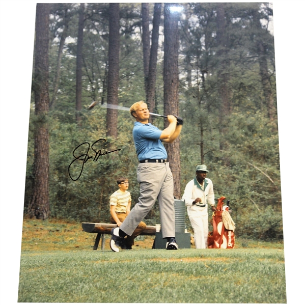 Jack Nicklaus Signed 11x14 Post-Swing at The Masters Photo JSA ALOA
