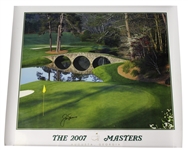 Jack Nicklaus Signed 2007 The Masters 12th Green Poster JSA ALOA