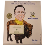 Billy Casper Signed 50th Anniversary of 1959 US Open at Winged Foot Poster JSA ALOA
