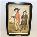 Three Golf Ball Tin Lids with Golfing Scenes