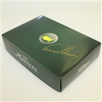 Arnold Palmer Signed 2010 Masters Logo Golf Ball Box with Sleeves JSA ALOA
