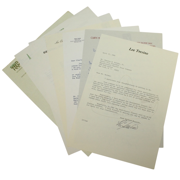 Seven Signed Letters by Trevino, Strange, Beman, Elder, Harbert, Crampton, & Graham JSA ALOA