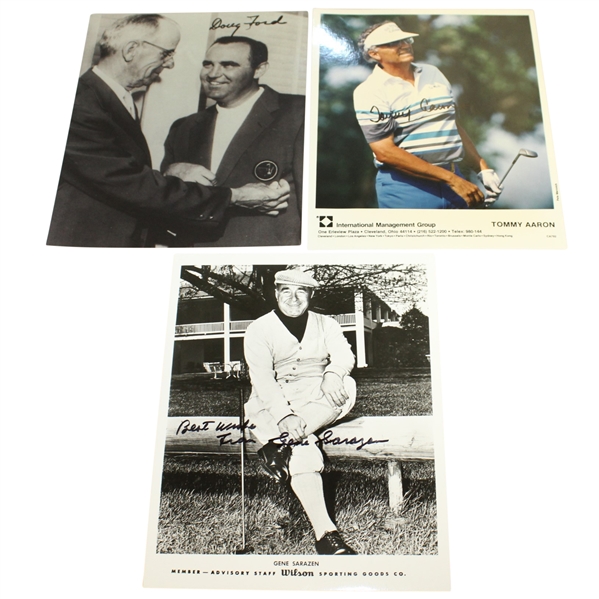 Gene Sarazen, Doug Ford, & Tommy Aaron Signed 8x10 Photos JSA ALOA