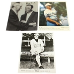 Gene Sarazen, Doug Ford, & Tommy Aaron Signed 8x10 Photos JSA ALOA