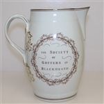 Mottahedeh Portugal Large Pitcher with V. Green Artwork 'Society of Goffers at Bleackheath'