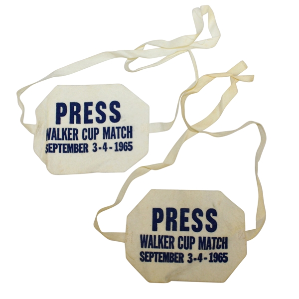 Two 1965 Walker Cup Matches Press Armbands