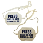 Two 1965 Walker Cup Matches Press Armbands