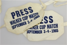 Two 1965 Walker Cup Matches Press Armbands